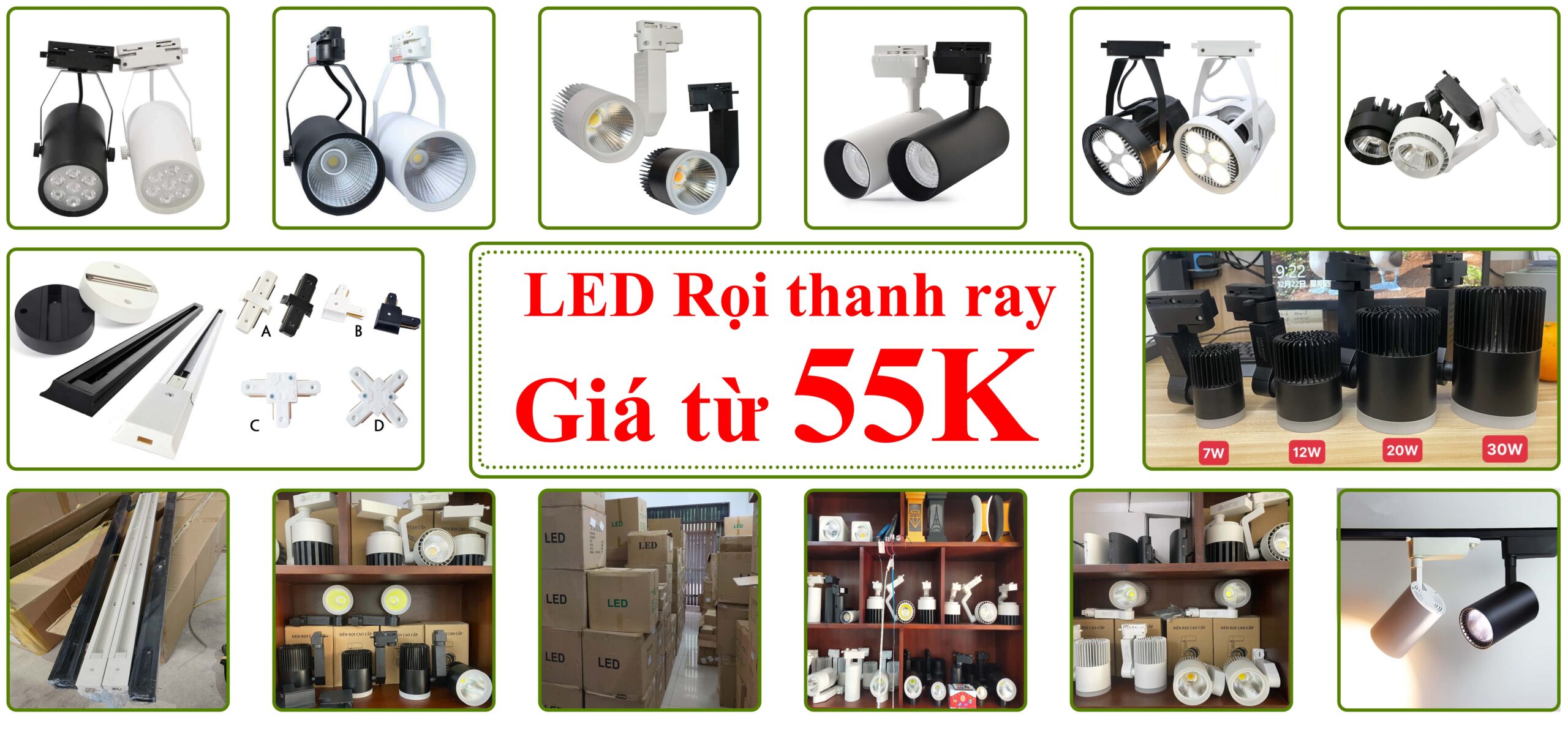 ĐÈN LED RỌI THANH RAY ÁNH DƯƠNG
